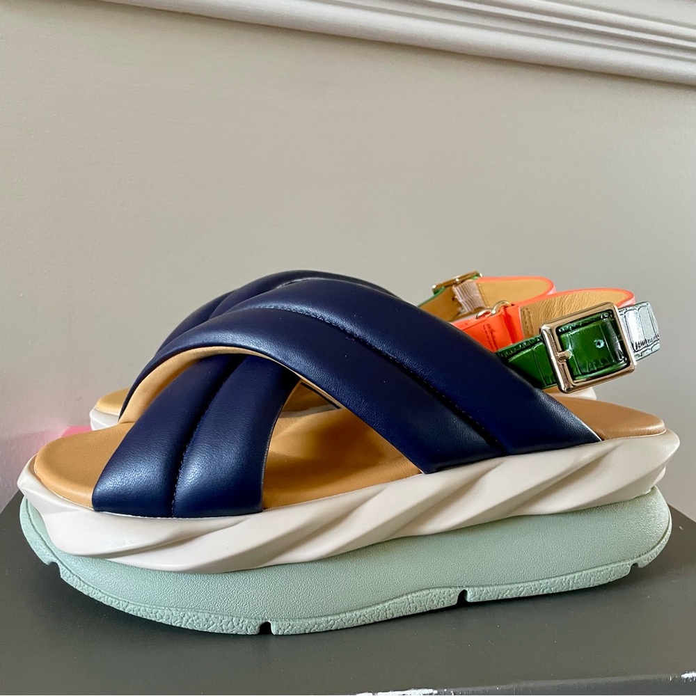 4CCCCEES Mellow Mela Indigo Platform Multicolor Sandals Women’s 38 NEW 4CS300014 - Picture 5 of 15